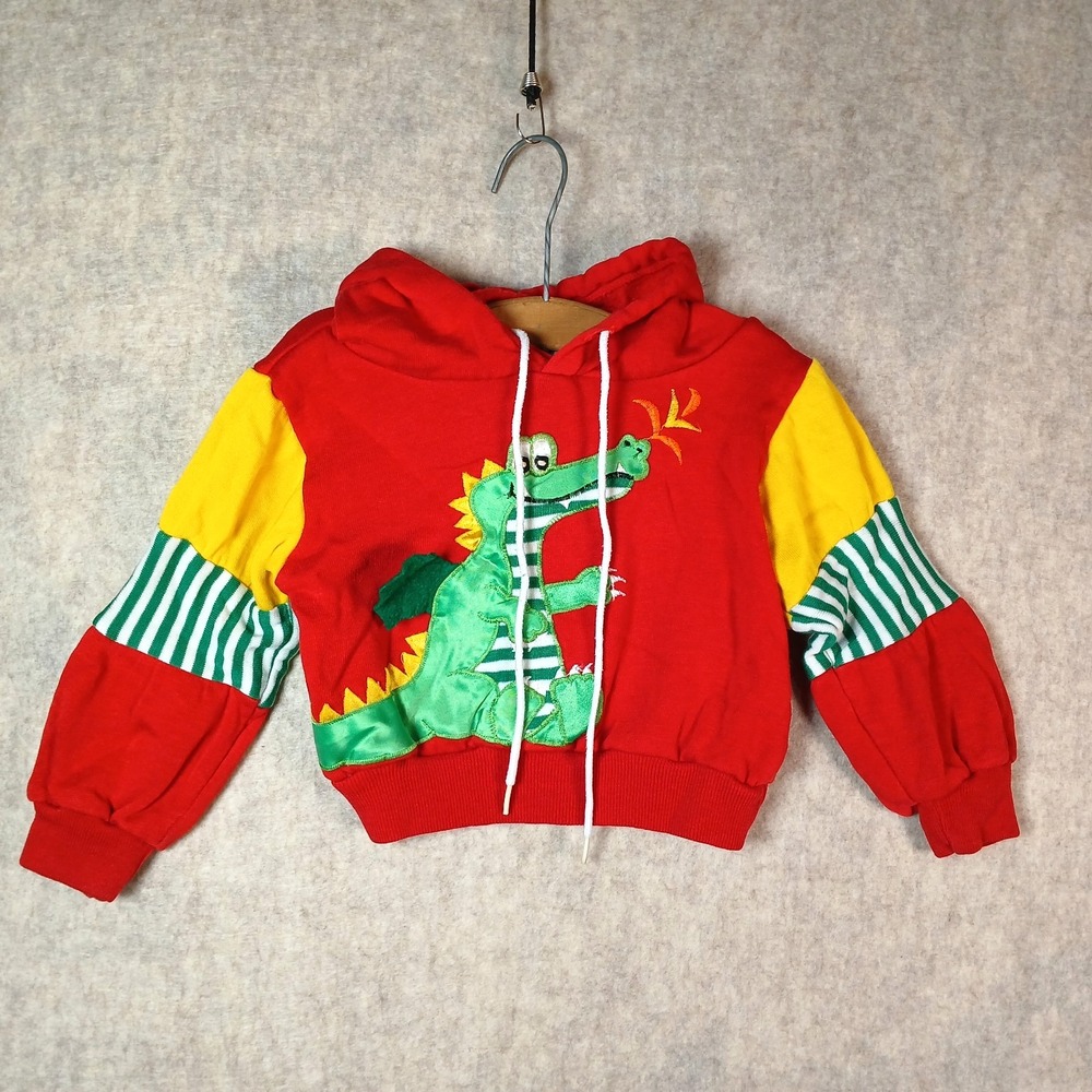 VINTAGE Joggles Hooded Sweatshirt Kids 24 Months Red Dragon Sweatshirt Acrylic